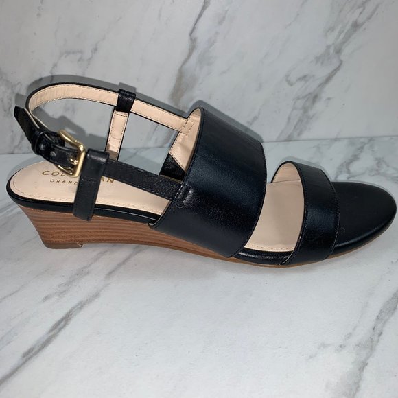 NWOT COLE HAAN  Grand 360 Black Leather Wedges - Picture 3 of 6